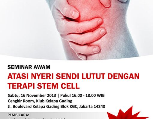 Seminar Awam: Atasi Nyeri Sendi Lutut DenganTerapi Stem Cell #Ads