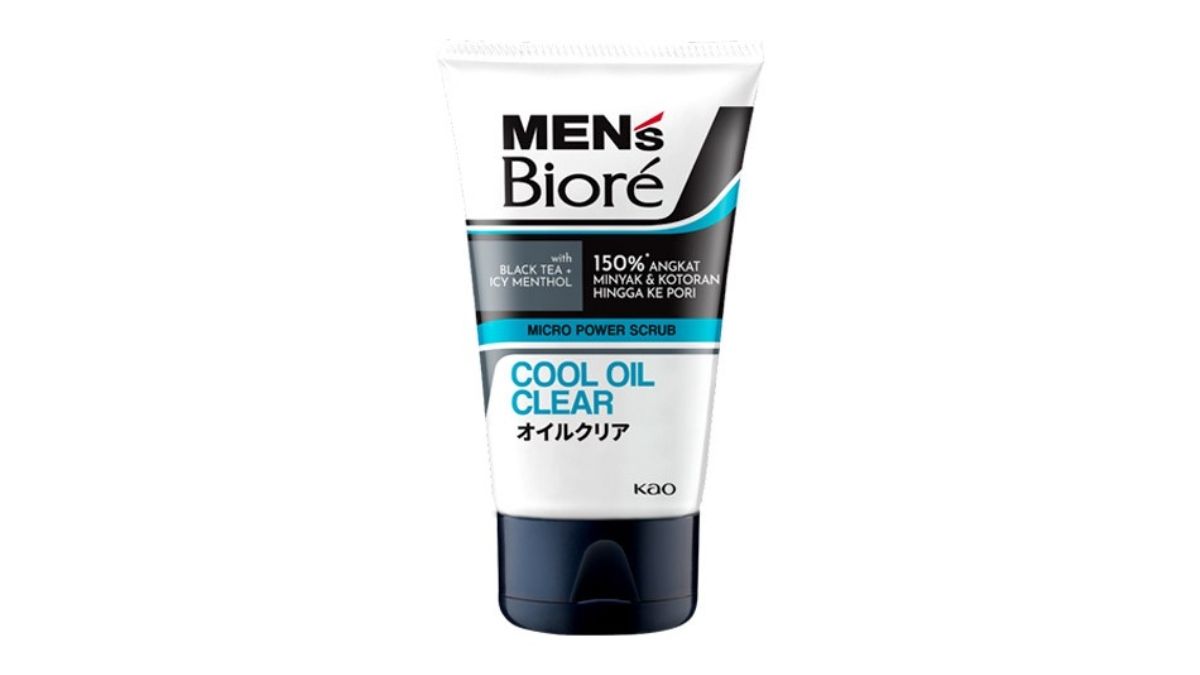 6. Men’s Biore Double Scrub Facial Foam Cool Oil Clear