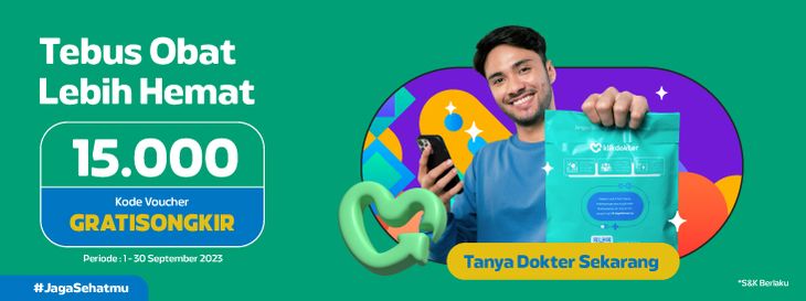 Gratis Ongkir Penebusan Resep dari Chat Dokter Periode 1 - 30 September 2023